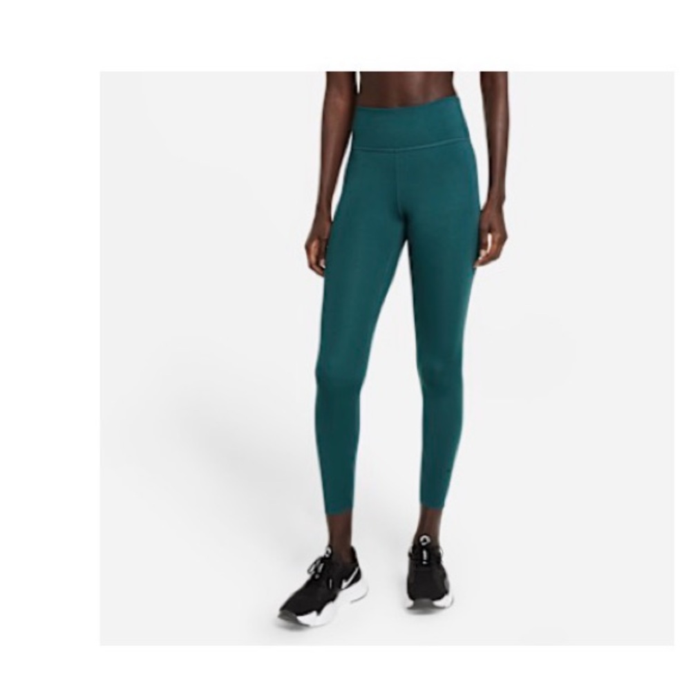 Nike Dri Fit One Luxe Dark Teal Women's Mid Rise 7/8 Leggings